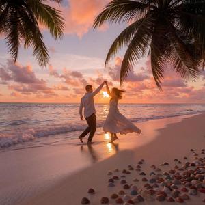 Dancing barefoot on the golden sand