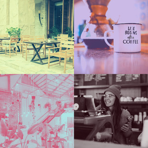 柔和的休闲咖啡店时刻