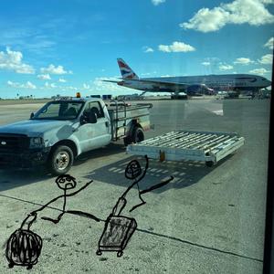 The plane has gone and leave us