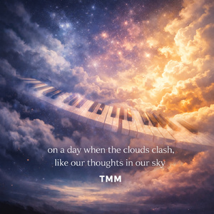 on a day when the clouds clash, like our thoughts in our sky