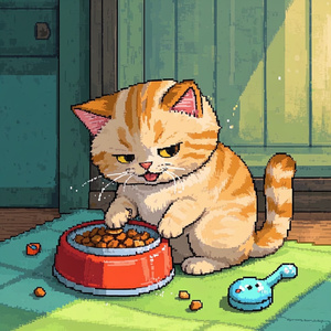 お腹を空かせた猫