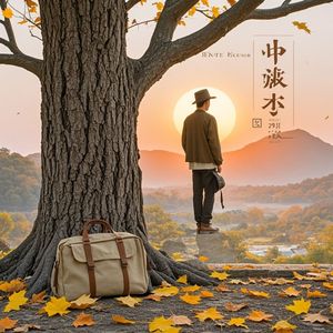 梧桐下看落日