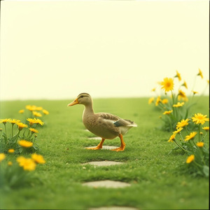 アヒルのお散歩