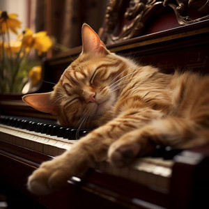Gato Piano En La Luz De Las Estrellas Merodeando