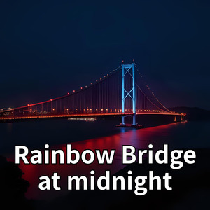 Rainbow Bridge at midnight