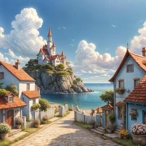 Blue sky by the sea-jo