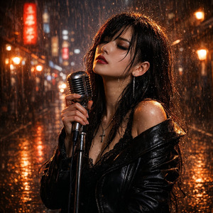 背中に雨、降らせながら