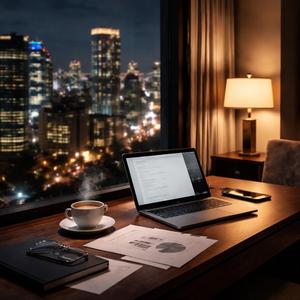 夜のデスクライト