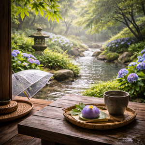 雨と甘味の午後