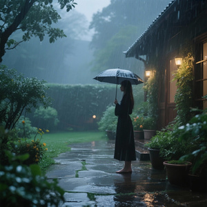 《庭院雨夜》