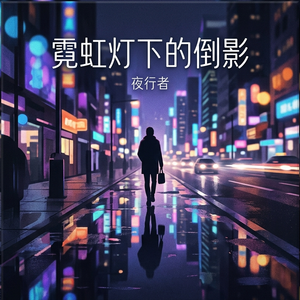 霓虹灯下的倒影