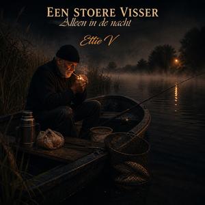 Een stoere visser alleen in de Nacht