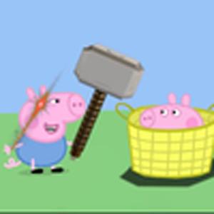 乔治：打地鼠玩过打地猪是第一次玩哈哈