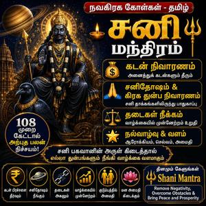 சனி மந்திரம் கடன் நிவாரணம் சனிதோஷம் கிரக துன்ப நிவாரணம் தடைகள் நீக்கம் Shani Mantra