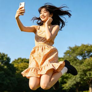 自拍跳起来