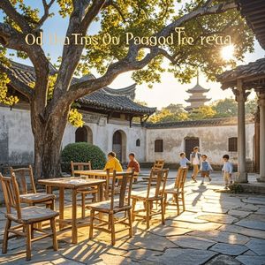 老槐树下的时光_染