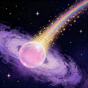 彩虹纠缠的彗尾