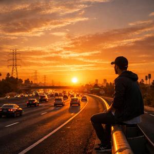 Golden Hour On The Freeway