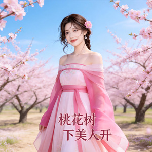桃花树下美人开