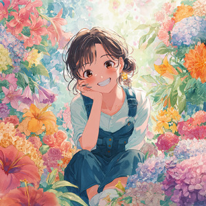 風に揺れるアネモネ