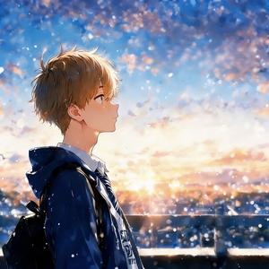 朝焼けにふれる