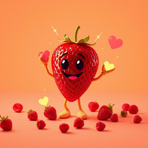 イチゴをたべたらげんき100！