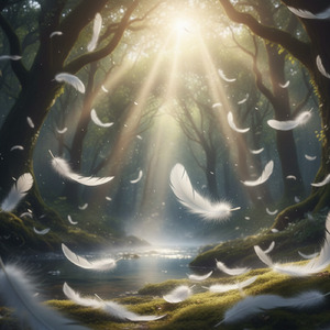 風に舞う白い羽根