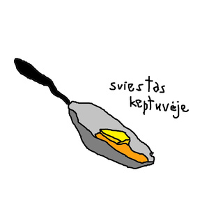 sviestas keptuvėje