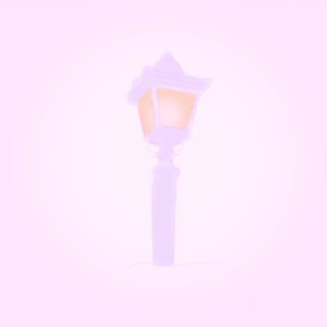 雨上がりの街灯光にて