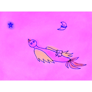 月と鳥