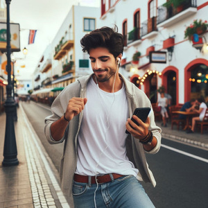 Dancing to the music on my phone