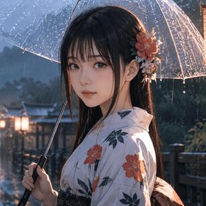 傘の先に