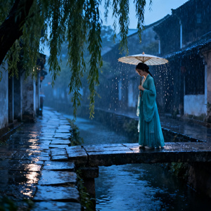 小桥夜