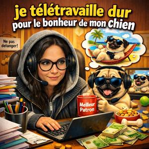 Je télétravaille dur pour le bonheur de mon chien