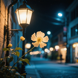 街角的灯花静静盛开