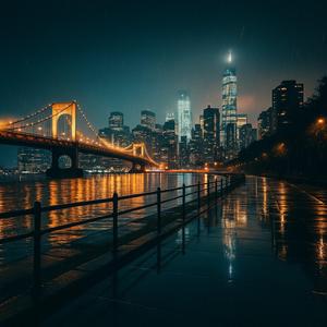 夜更けの並木道