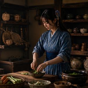 Shamisen in the Evening Kitchen