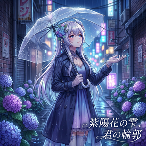 紫陽花の雫、君の輪郭