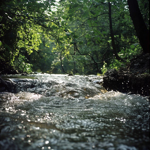 Dicha Pura En El Flujo Gentil Del Agua