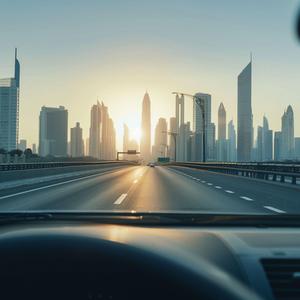 遠くに見える街の輪郭