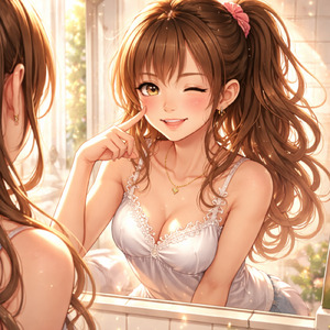 朝の鏡にウインクして