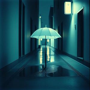 밤거리의 조용한 가로등과 발걸음, 도시 속 고요