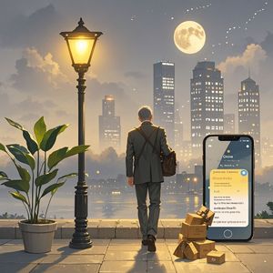 路灯下的长影子