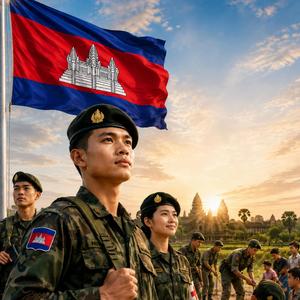 ស្ម័គ្រចិត្តបំរើជាតិ. សំនៀងដើម សុីន សុីសាមុត-ហួយ មាស