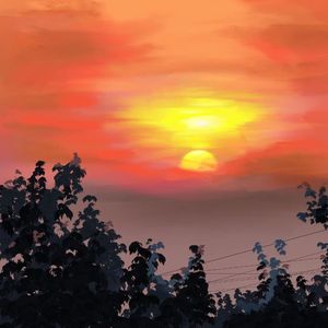 夕阳里