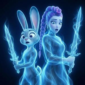 Ghost Judy and Ghost Rumi (Zootopia 2 Demon Hunters Inspo)
