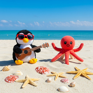 ウクレレが奏でる陽気なペンギンの休日