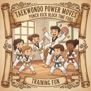 Taekwondo Power Moves Punch Kick Block Time for Kids Training Fun