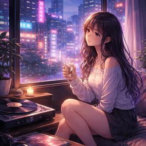 Neon Reflections on Glass