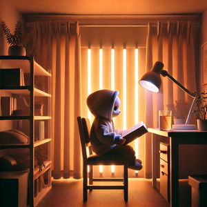 月明かりの小道を歩む